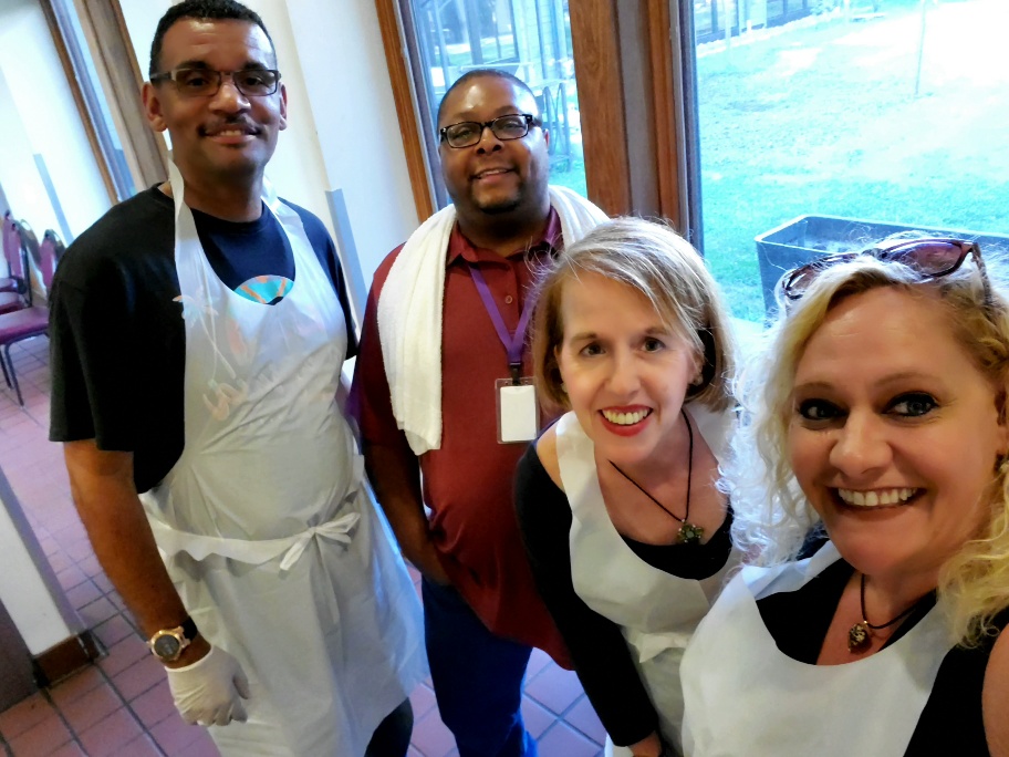 employees wearing aprons