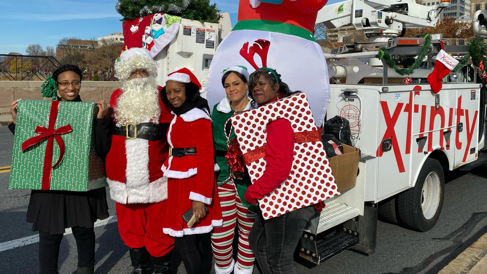 Comcast employees at a parade.