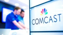 Comcast logo in forground