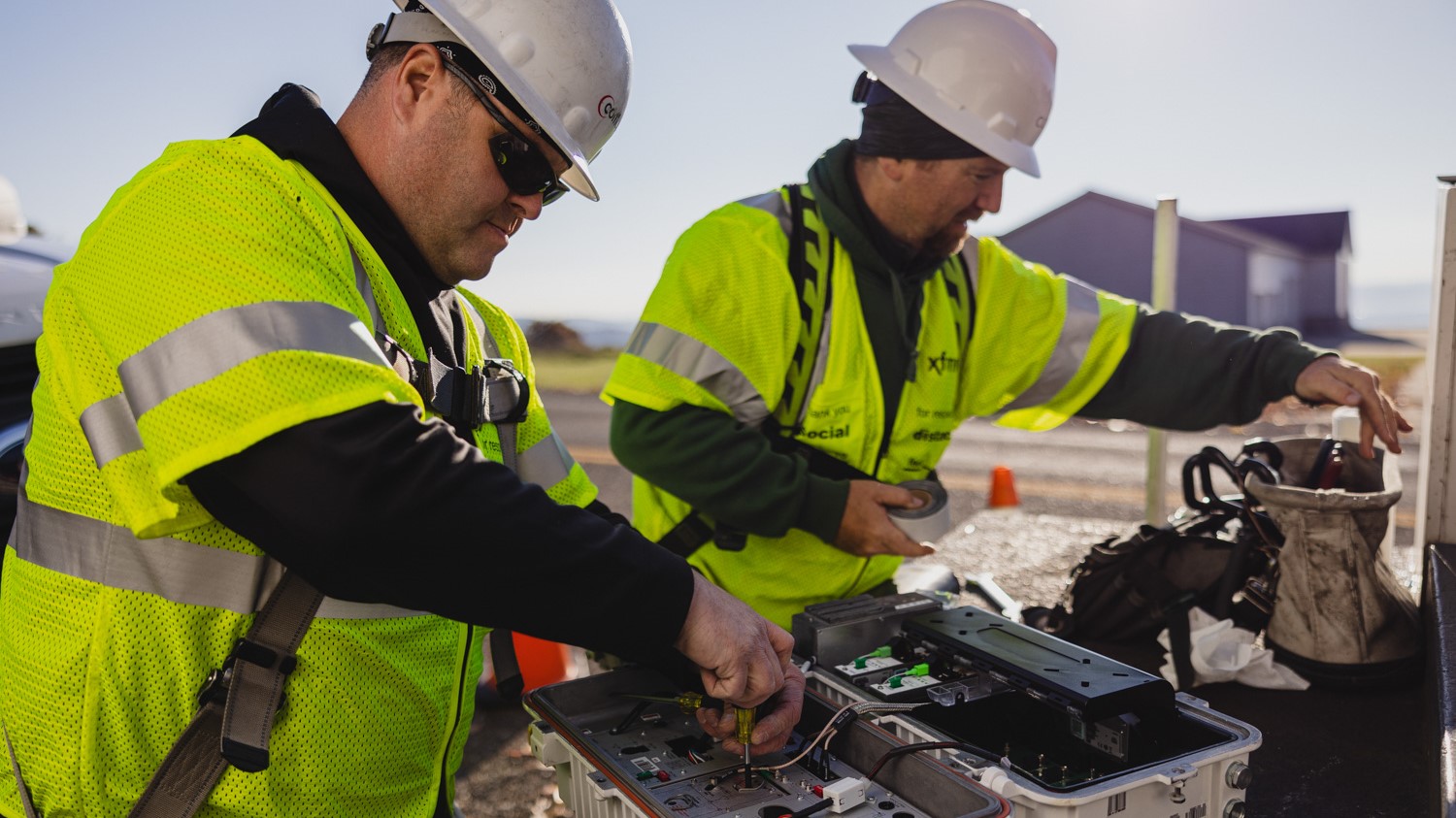 technicians working outdoors